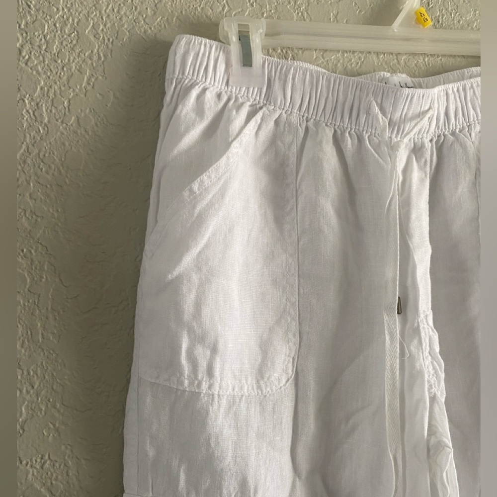 Nicole Miller New York Cargo Pocket Joggers 100% Linen Sz M - Picture 5 of 11